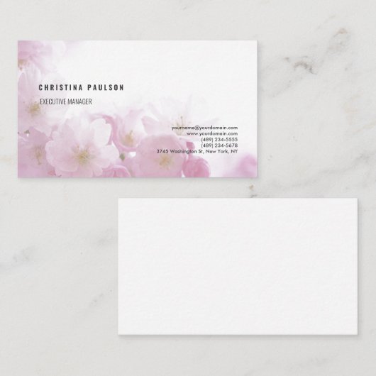 Floral Plain Professional Minimalist Feminine Visitekaartje (Voorkant / Achterkant)