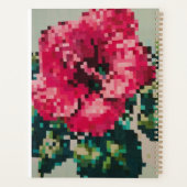 Floral planner with pink pixel hibiscus (Achterkant)
