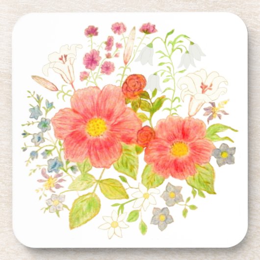 Floral plastic Onderzetters (Voorkant)