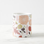 Floral Playful Botanical Mix Peach Green Whimsical Koffiemok (Center)