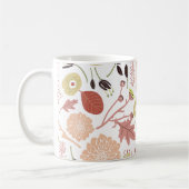 Floral Playful Botanical Mix Peach Green Whimsical Koffiemok (Links)
