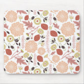Floral Playful Botanical Mix Peach Green Whimsical Muismat (Voorkant)