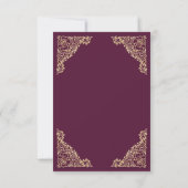 Floral  Plum en Gold Islamic Muslim RSVP Kaartje (Achterkant)