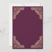 Floral  plum en Gold Islamic Muslim Weduwen Kaart (Achterkant)