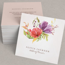 Floral plum en rode waterverf bruiloft planner