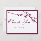 Floral Plum Wildflower Branches Weddenschap Bedank Bedankkaart (Voorkant)