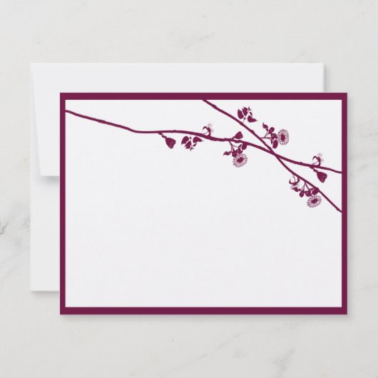 Floral Plum Wildflower Branches Weddenschap Bedank Bedankkaart (Achterkant)