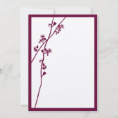 Floral Plum Wildflower Branches Wedding Invitation Kaart (Achterkant)