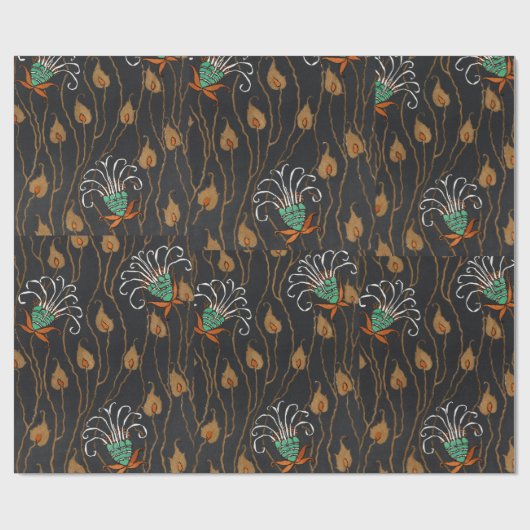 Floral pochoir patroon oosterse stijl Samarkande Cadeaupapier (Vlak)