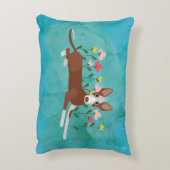 Floral Podenco Dog Accent Kussen (Achterkant (Verticaal))