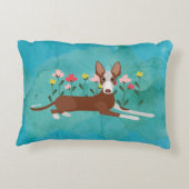 Floral Podenco Dog Accent Kussen (Achterkant)