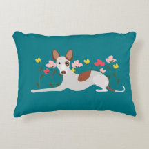 Floral Podenco Hond Blauwgroen Blauw