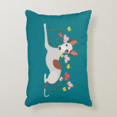 Floral Podenco Hond Blauwgroen Blauw Accent Kussen (Voorkant(Verticaal))