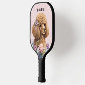 Floral Podle Dog Pink Cute Whimsical  Pickleball Paddle (Links)