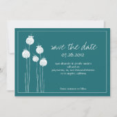 Floral Pods Blauwgroen sparen de Datum Save The Date (Voorkant)