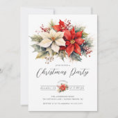 Floral Poinsettia Kerstfeest Kaart (Voorkant)