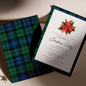 Floral Poinsettia Plaid Kerstmis Campbell Tartan Kaart