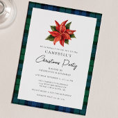 Floral Poinsettia Plaid Kerstmis Campbell Tartan Kaart