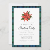 Floral Poinsettia Plaid Kerstmis Campbell Tartan Kaart (Voorkant)