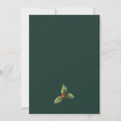 Floral Poinsettia Script groen kerstfeest Kaart (Achterkant)