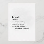 Floral Poison Lotion Halloween Gothic Birthday Folie Uitnodiging (Achterkant)