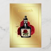 Floral Poison Lotion Halloween Gothic Folie Invita Folie Uitnodiging (Voorkant)