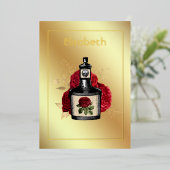Floral Poison Lotion Halloween Gothic Folie Invita Folie Uitnodiging (Staand Voorkant)