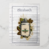 Floral Poison Lotion Halloween Gothic Witch Wood Folie Uitnodiging (Voorkant)