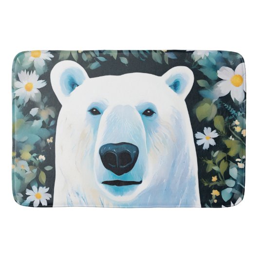 Floral Polar Beer Badmat (Voorkant)