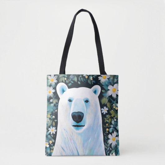 Floral Polar Beer Tote Bag (Voorkant)