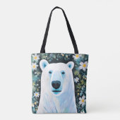 Floral Polar Beer Tote Bag (Achterkant)
