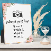 Floral Polaroid Gastboek Tafel Teken Plaque Fotoplaat (Zijkant)