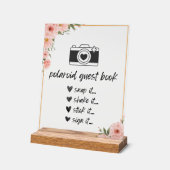 Floral Polaroid Guest Book Sign Acryl Bord (Hoek)