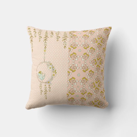  Floral Polka Dot Baby Girl Nursery Cute Kussen (Achterkant)