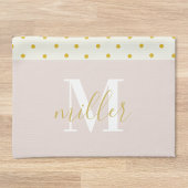 Floral Polka Dots Familienaam Kitchen Handhanddoek Theedoek