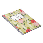 Floral Polka Dots Pattern Gepersonaliseerd Notitie Notitieboek (Rechterzijde)
