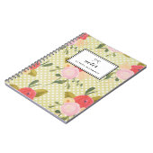 Floral Polka Dots Pattern Gepersonaliseerd Notitie Notitieboek (Linkerzijde)