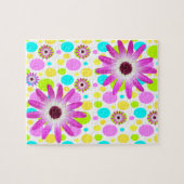 Floral Polkadot Jigzaag Puzzle Daisy Legpuzzel (Horizontaal)