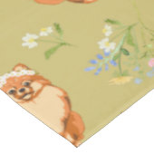 Floral Pomeranian Dog Pattern Tablecloth Tafelkleed (Gekanteld)
