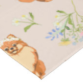 Floral Pomeranian Dog Pink Pattern Tablecloth Tafelkleed (Gekanteld)