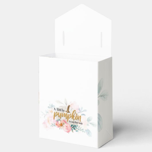 Floral pomkin Baby shower botanisch Bedankdoosjes (Geopend)