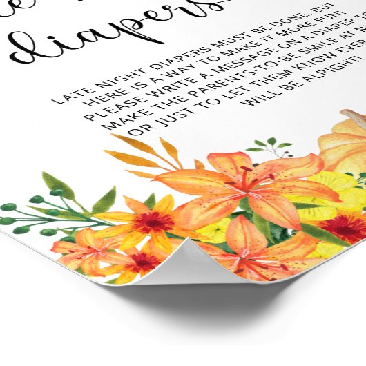 Floral pomkin Late night diapers game Poster (Hoek)