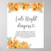 Floral pomkin Late night diapers game Poster (Voorkant)