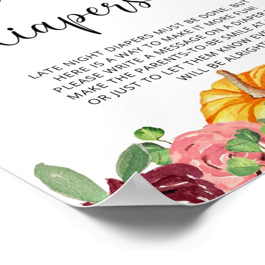 Floral pomkin Late night diapers game Poster (Hoek)