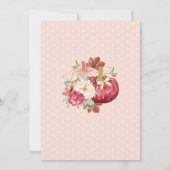 Floral pompoen krans blush glitter Baby shower Kaart (Achterkant)