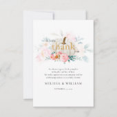 Floral pompoen meisje Baby shower Herfst Bedankkaart (Voorkant)