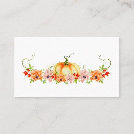 Floral pompoen raden hoeveel snoepjes kaart (Achterkant)