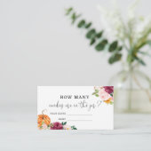 Floral pompoen raden hoeveel snoepjes kaart (Staand voorkant)