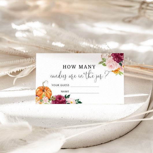 Floral pompoen raden hoeveel snoepjes kaart