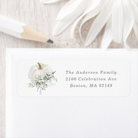 Floral pompoen retouradres label (Insitu)